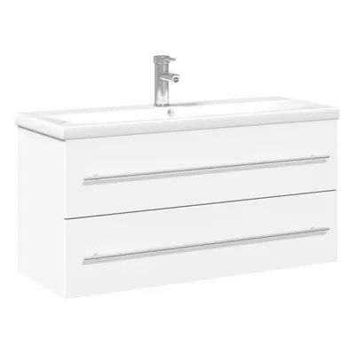 vidaXL Bathroom Sink Cabinet with Built-in Basin Vanity Unit Cupboard White