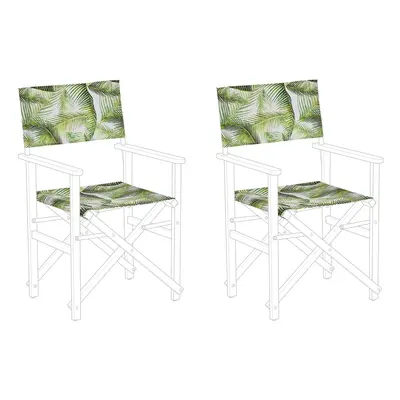 Set of Garden Chair Replacement Fabrics Tropical Leaves Pattern CINE