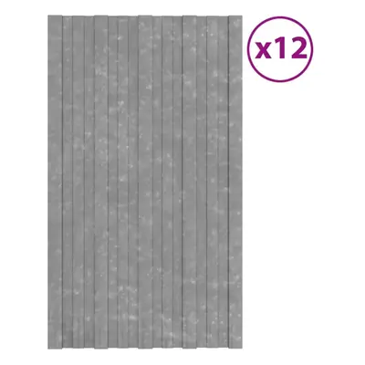 vidaXL 12x Roof Panels Galvanised Steel Silver Profile Sheet Shed Roof Panel