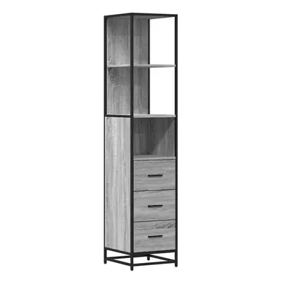 (grey sonoma) vidaXL Bathroom Cabinet Grey Sonoma 35x37.5x166 cm Engineered Wood