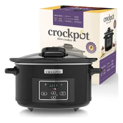 (4.7 Litres) Lift-and-go digital slow cooker with hinged lid and programmable countdown timer | 