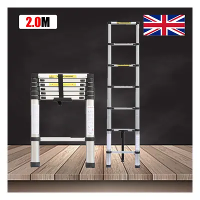 (2.0M) Telescopic Extendable Ladder With Rubber Feet