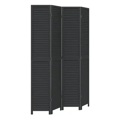 vidaXL Room DividerÃÂ Panels Room Privacy Screen Black Solid Wood Paulownia