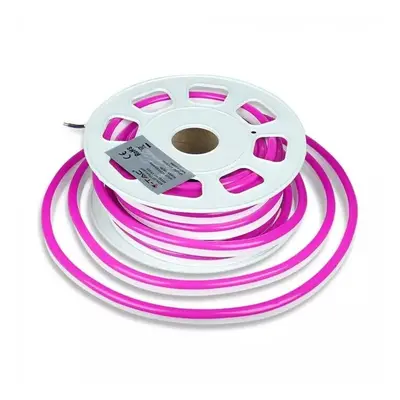 V-TAC NEONP10 LED Neon Rope Light Strip Flexible Pink IP65 24V (10M/ROLL) 8W/M