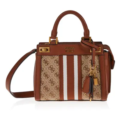 GUESS Katey Mini Satchel Latte Logo/Cognac PROCESSING PROCESSING