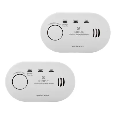 Twin Pack Kidde K5CO Carbon Monoxide Alarm Ten Year Life with AA Batteries Included