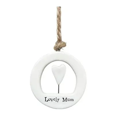 East of India MINI Porcelain Cut Out Hanger - Lovely Mum