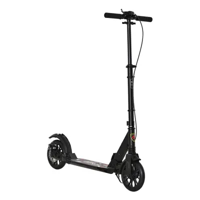 HOMCOM Adult Teens Kick Scooter Fold Adjust 14+ w/ Rear Wheel&Hand Brake Black