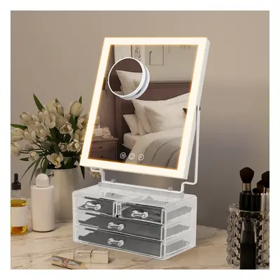 (B) LED Hollywood Mirror Storage Box 360Â° Rotation UK