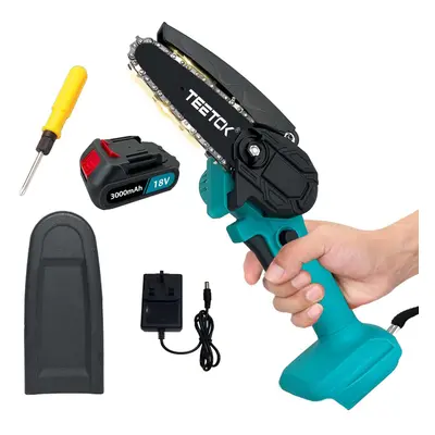 Mini Chainsaw, Inch Electric Branch Saw,1x 3.0A Battery and Chargerï¼Compatible with Makita Bat