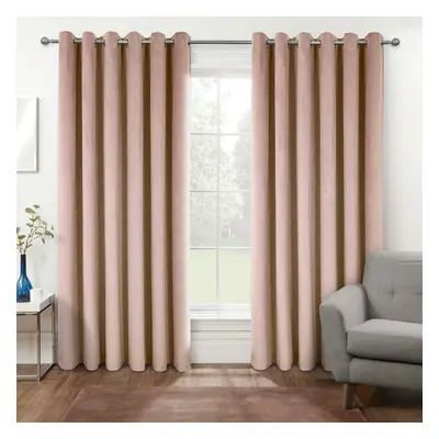 (Pink, x cm (66" x 90")) Thermal 100% Blackout Velvet Curtains