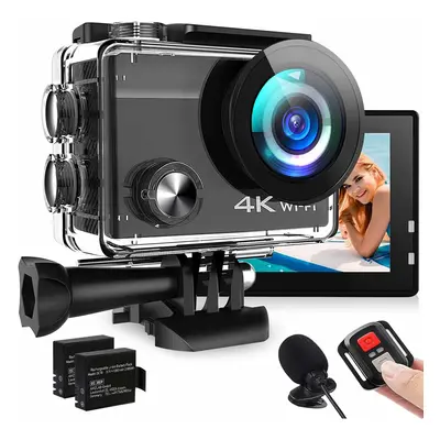 4K Action Camera, 20MP EIS Anti-shake Underwater Sports Camera with Ultra HD 170Wide-Angle 2.4G 