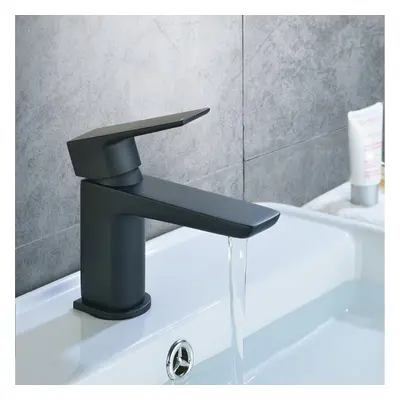 Finn Bathroom Basin Mono Mixer Tap & Waste Black Matte