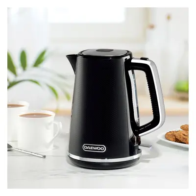 (Black) Daewoo Stirling Jug Kettle 1.7L Cordless Swivel Base 3KW Rapid Boil Easy Fill