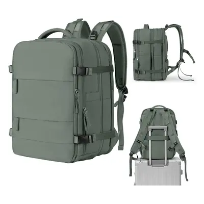 (Army Green) Weekender Carry on Backpack,45L Expandable Travel Backpack Convertible Briefcase, W