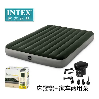 (Green mattress+home and car dual-purpose electric pump, (76 * * 25CM)) INTEX Thickened Inflatab