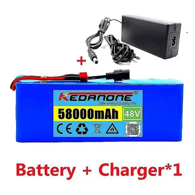 (BatteryX1 hargerX1) 48v Lithium Ion Batterie 58ah 1000w 13s3p Li-ion Battery Pack For 54.6v E-b