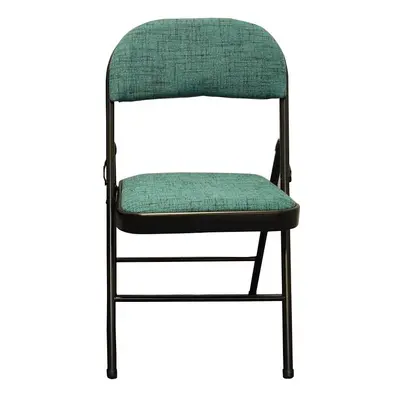 (Steel Frame Folding Chair with Green Fabric Seat) Steel Frame Folding Chair with Fabric Seat