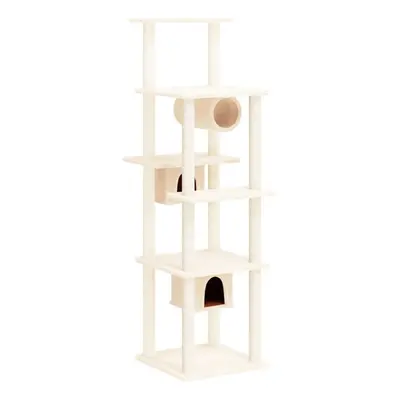 vidaXL Cat Tree with Sisal Scratching Posts Cream cm Cat Scratch Tower