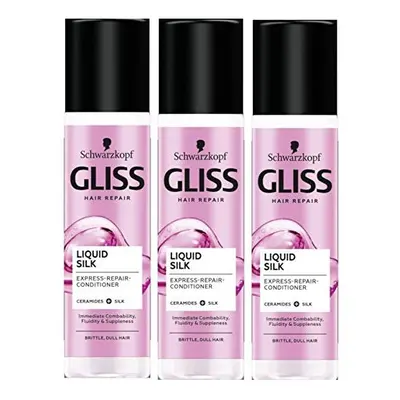 Gliss Liquid Silk Leave In Hair Conditioner Spray With Keratin3 X 200Ml Ml