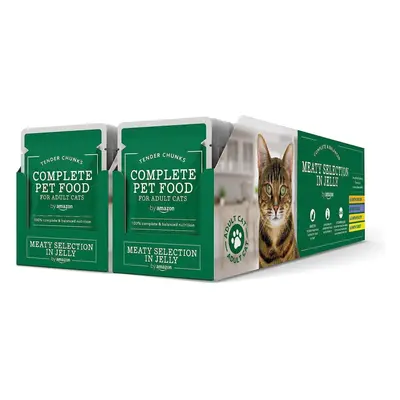 Cats Food Complete Food for Adult Cats, Meat Selection in Jelly, 4.8 kg (48 Packs of 100g)