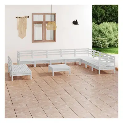 vidaXL Garden Lounge Set Outdoor Lounge Set Piece Solid Wood Pine White