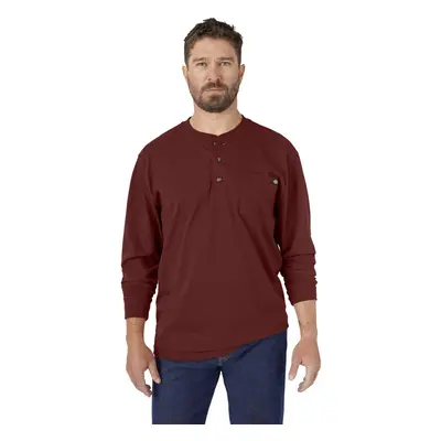 Dickies Mens Long Sleeve Heavyweight Henley Madder Brown X-Large