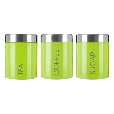 Premier Housewares Liberty Tea Coffee and Sugar Canisters - Set of 3, Lime Green