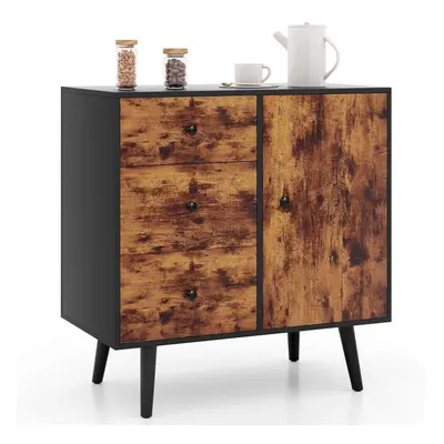 Industrial Storage Cabinet Adjustable Wooden Buffet Sideboard W/ Drawers &Door