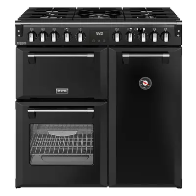 Stoves Richmond Deluxe 90cm Dual Fuel Range Cooker - Black - Perfect Cooking Every Time