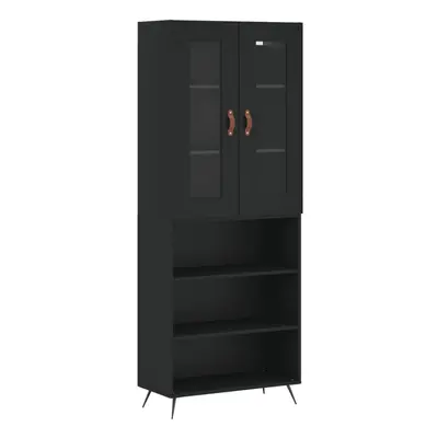 (black, shelves) vidaXL Highboard Sideboard Tall Storage Cabinet Side Cabinet Engineered Wood