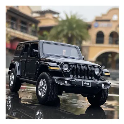 (Black) 1:32 Jeeps Wrangler Rubicon Alloy Car Model Diecast Metal Toy Off-road