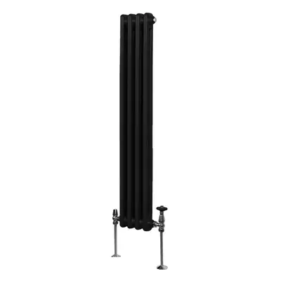 (1500mm x 202mm, Black) Traditional Column Radiator Heater