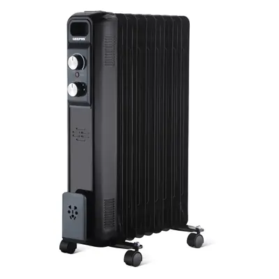 Geepas 2KW Electric Oil Filled Fins Radiator Room Space Heater, Black