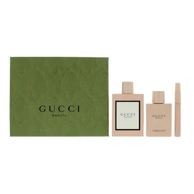 Gucci Bloom Gift Set 100ml EDP Spray + 100ml Body Lotion + 10ml EDP Spray