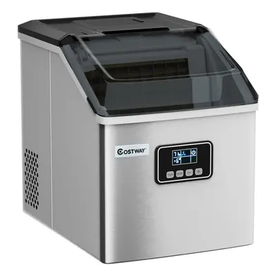 Stainless Steel Automatic Ice Maker Machine with Ice Scoop and Basket