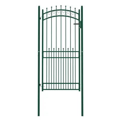 (green, x cm) vidaXL Fence Gate with Spikes Steel Garden Barrier Green/Black Multi Sizes