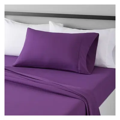 Amazon Basics Lightweight Super Soft Easy Care Microfiber 3-Piece Bed Sheet Set with 14-Inch Dee