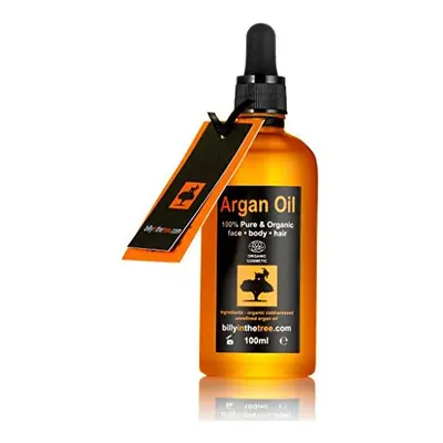 Pure Argan Oil 100ml. 100% Pure and EcoCert Certified Organic. for Face, Body, Hair and Nails. P