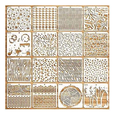 OOTSR 16Pcs Drawing Painting Stencils Set, Stencil for Crafts Reusable Painting Template Stencil