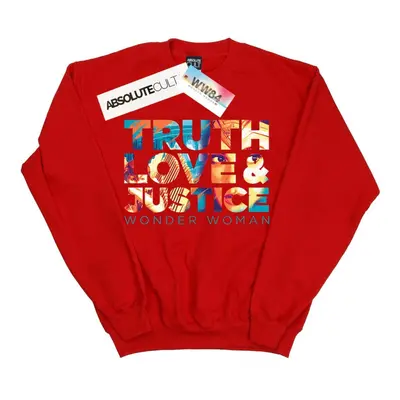 (L, Red) DC Comics Womens/Ladies Wonder Woman Diana Truth Love Justice Sweatshirt