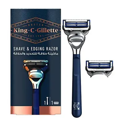 King C. Gillette Shave and Edging Men's Razor + Razor Blade Refill, with Precision Trimmer, Gift