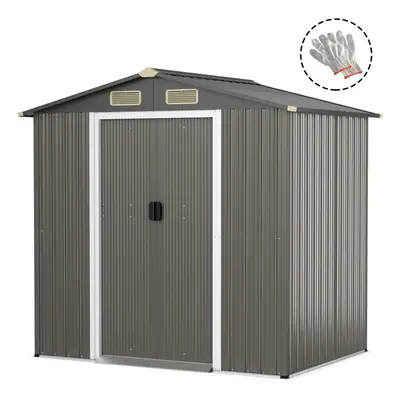 6FT x 4FT Outdoor Storage Shed Metal Tool House W/ Air Vents