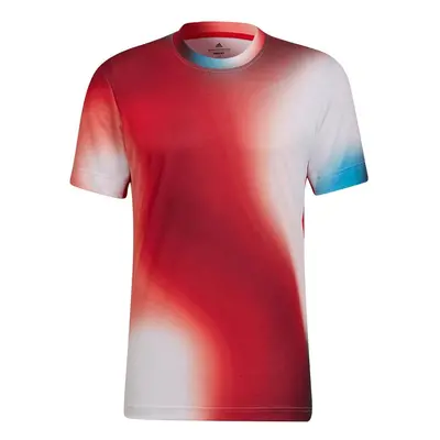 adidas Men's Tennis Melbourne Freelift Printed Tee White/Legacy Burgu