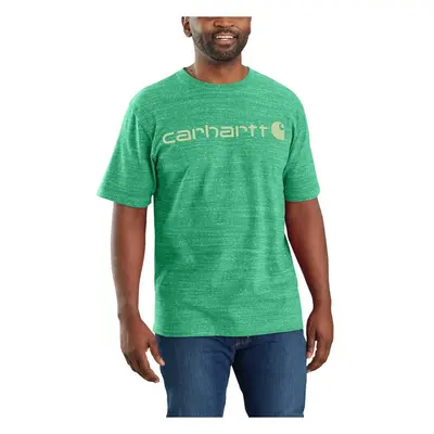 carhartt Mens Big & Tall Loose Fit Heavyweight Short-Sleeve Logo graphic T-Shirt Malachite Snow 