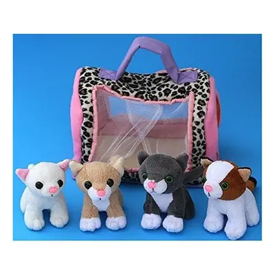 Plush Kitty Cat Carrier with Meowing Kittens | Plush Animal Toy Baby Gift | Toddler Gift (Cat Ca