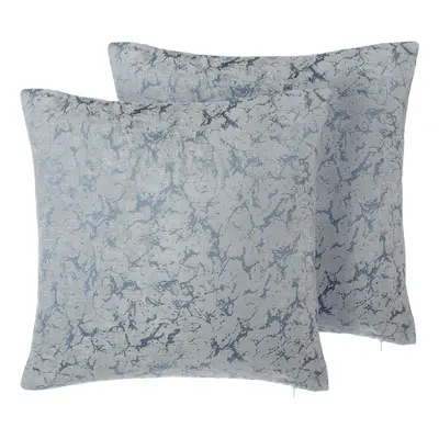 Set of Cushions Cracked Pattern x cm Grey WISTERIA