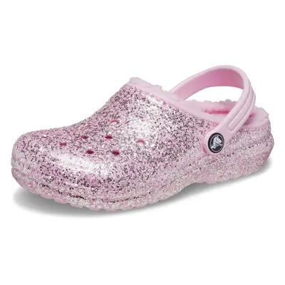 Crocs Classic Glitter Lined Clogs Slippers Neon PurpleMulti US Unisex Big Kid