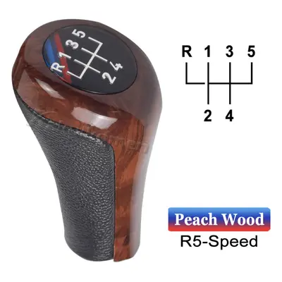 (5 Speed Peach Wood) Gear Shift Knob for BMW E46 E53 E60 E61 E63 E65 E81 E82 E83 E87 E90 E91