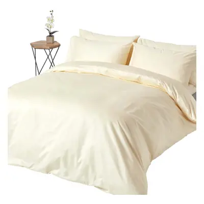 (Super-King, Cream) Duvet Cover with Pillowcase Thread count